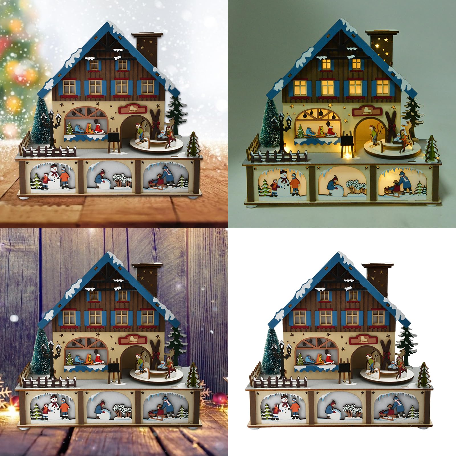 Caja Musical de Madera Decoración navideña para niño, niña, Hombre, Mujer, Aniversario de Navidad, cumpleaños, Regalo Unisex para Amantes de la música