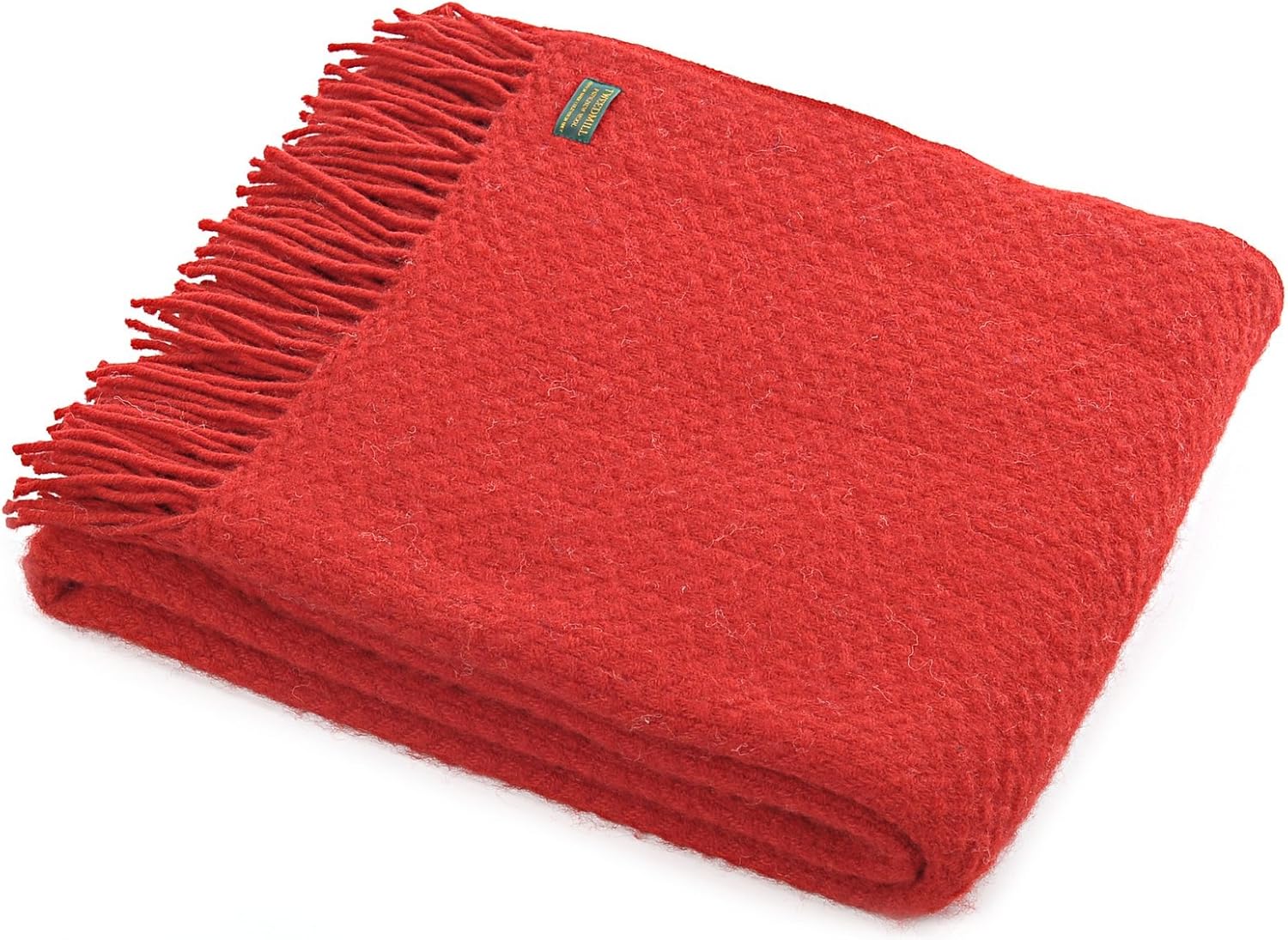 Tweedmill Textiles Wafer pure new wool blanket throw Winter Red BRITISH MADE Amazon.co.uk