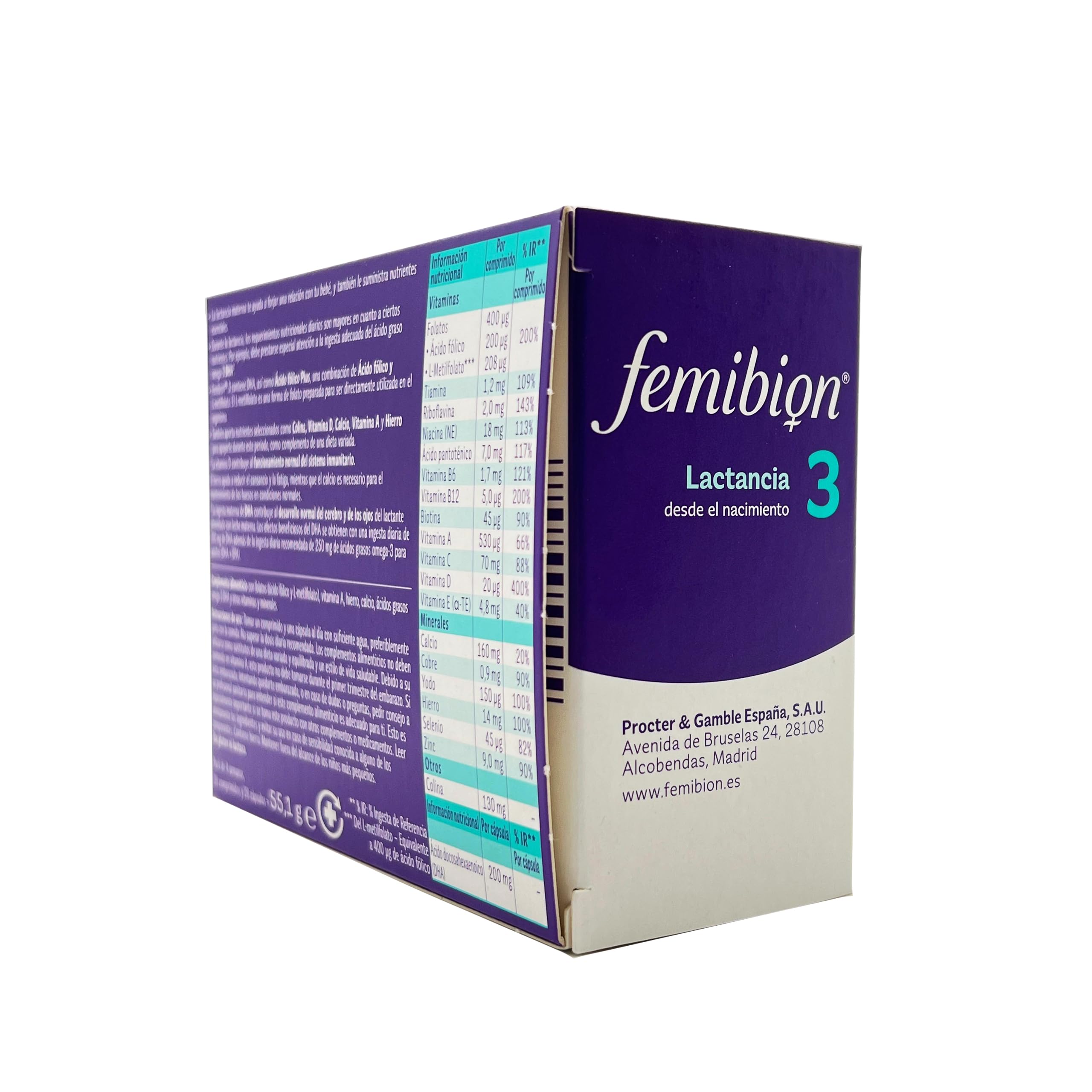 Femibion 3 Lactancia (Pack de 2): suplemento con ácido fólico