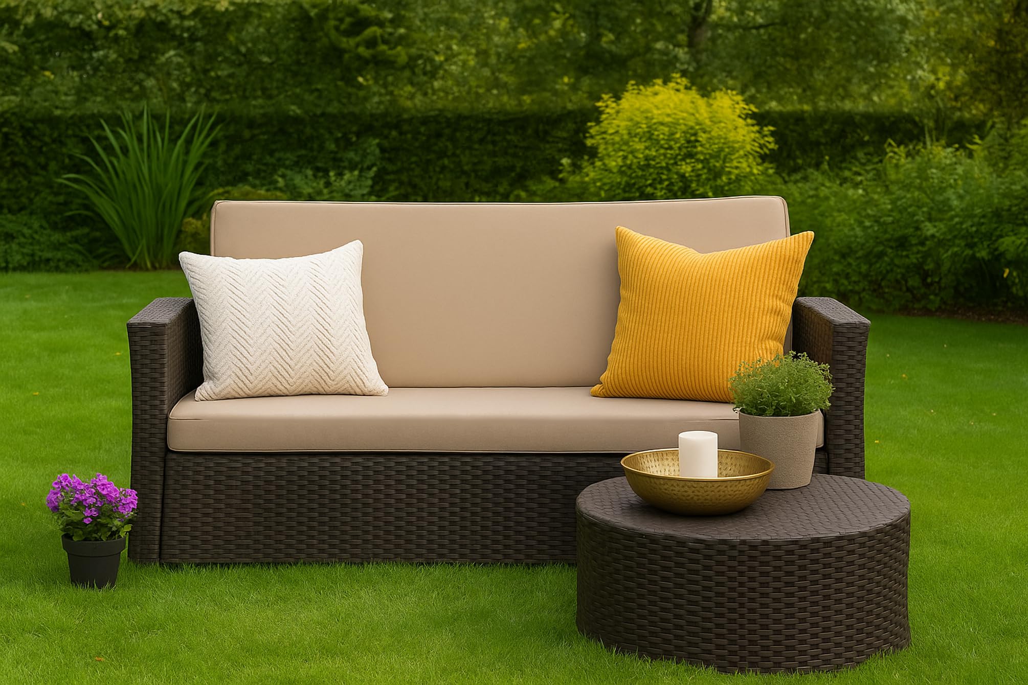 Bankkussen Polyrotan Tuinbank Zitkussen, Comfortabele zitkussens voor