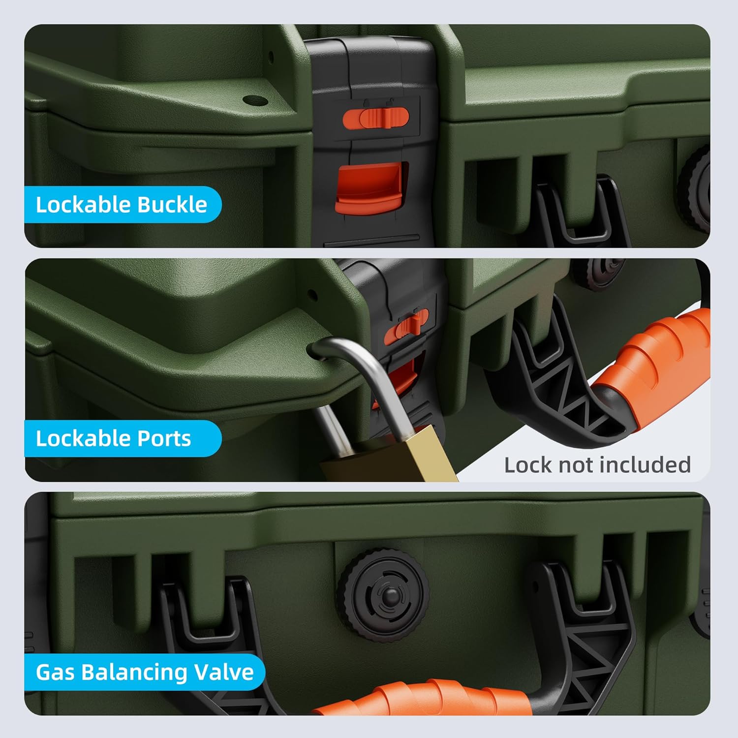 Starlink Mini Case Hard Shell Travel Bag for Starlink Mini Green Waterproof Shockproof Storage Box Portable for Accessories Carrying - Image 5