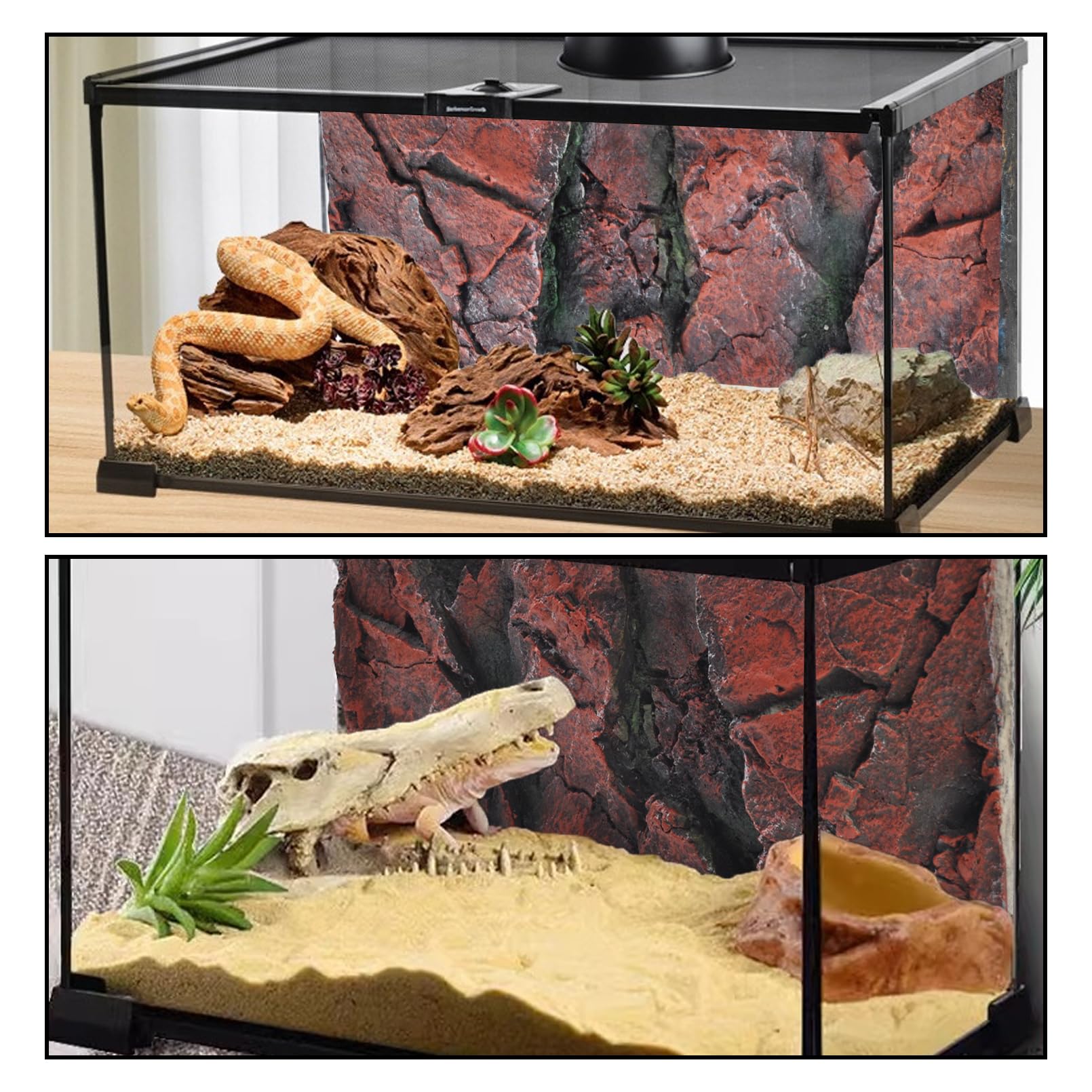 Toile de fond 3D pour aquarium, terrarium en liège, décoration d'habitat amphibien, lézard, gecko, dragons barbus, tortue