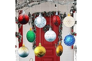 10 Pack 7" Flash Style Round Waterproof Christmas Ornaments for Outdoor Decor