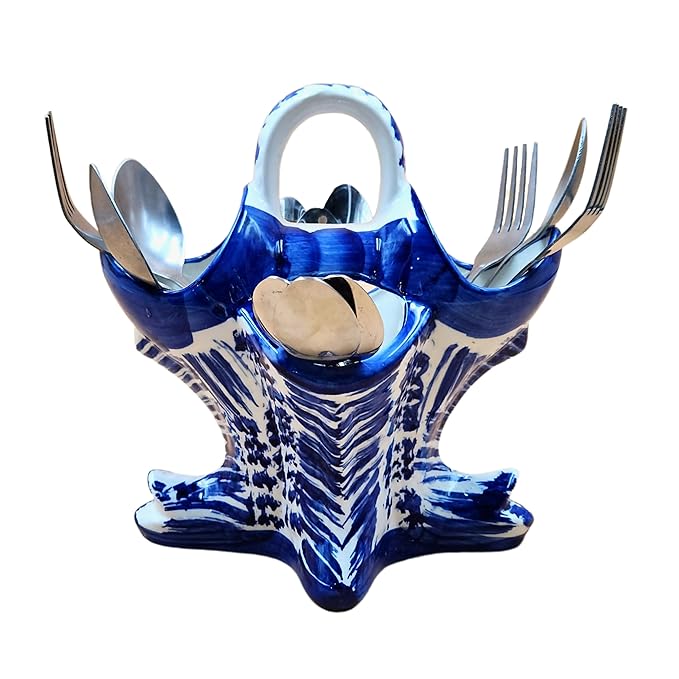 TLCAART Premium Ceramic Cutlery Holder Pure Ceramic Holder for Spoons