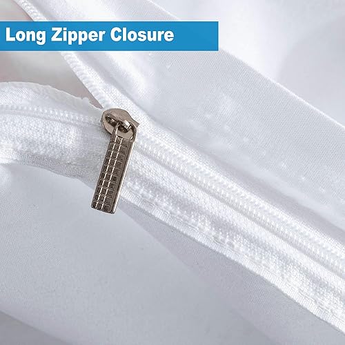 Miniatura 6 de KFZ Juego de funda de edredón triangular, tamaño Queen, 3 piezas, súper suave, color blanco y negro, tamaño Queen con 1 funda de edredón (sin