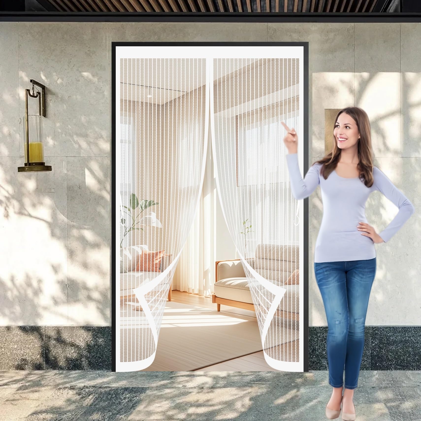Moustiquaire porte aimantée contre les moustiques du balcon