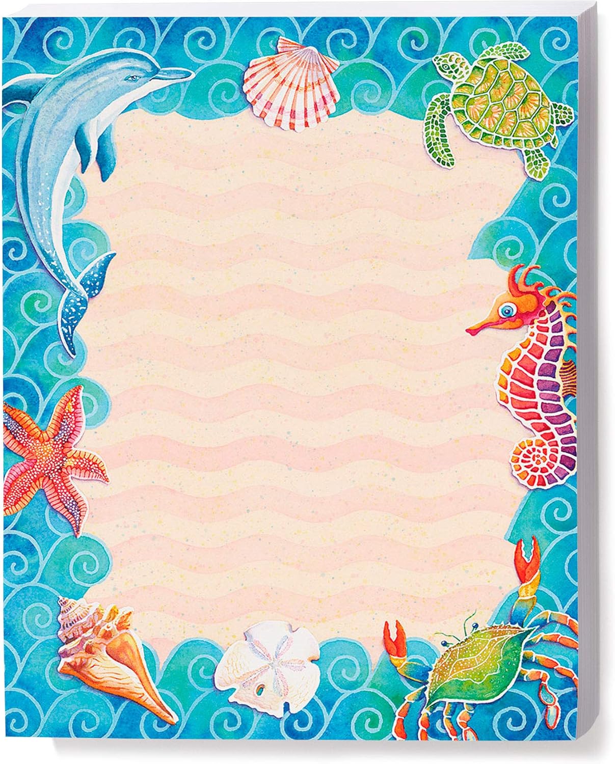 Sand and Sea Border Papers, 8.5 x 11 Inches, 100 Count