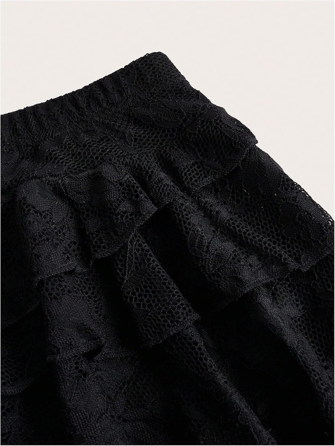 Women's Floral Lace Layered Ruffle Mini Skirt Low Rise Asymmetrical Going Out Skirts - Image 5