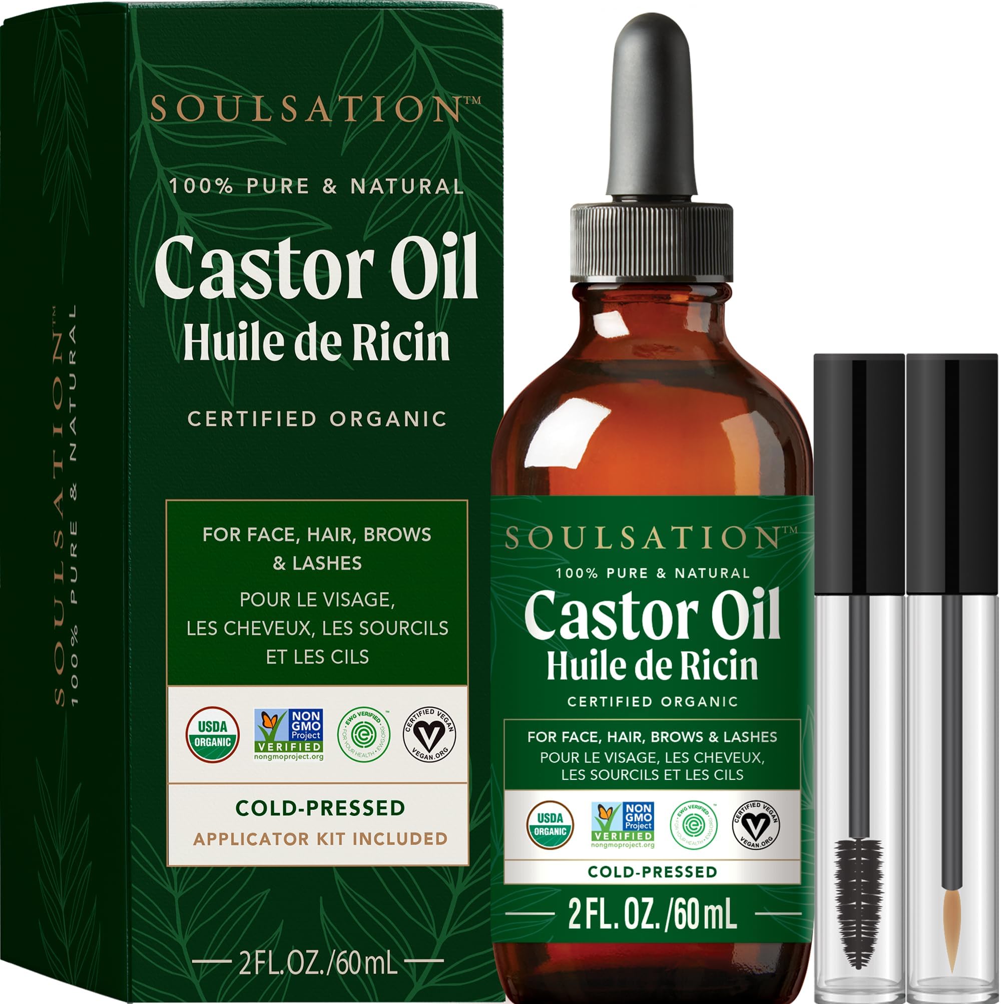 Amazon.com: SOULSATION Organic Castor Oil for Eyelashes, Hair & Skin (2oz with Eyelash Kit) Amazon.com: SOULSATION Organic Castor Oil for Eyelashes, Hair & Skin (2oz with Eyelash Kit)