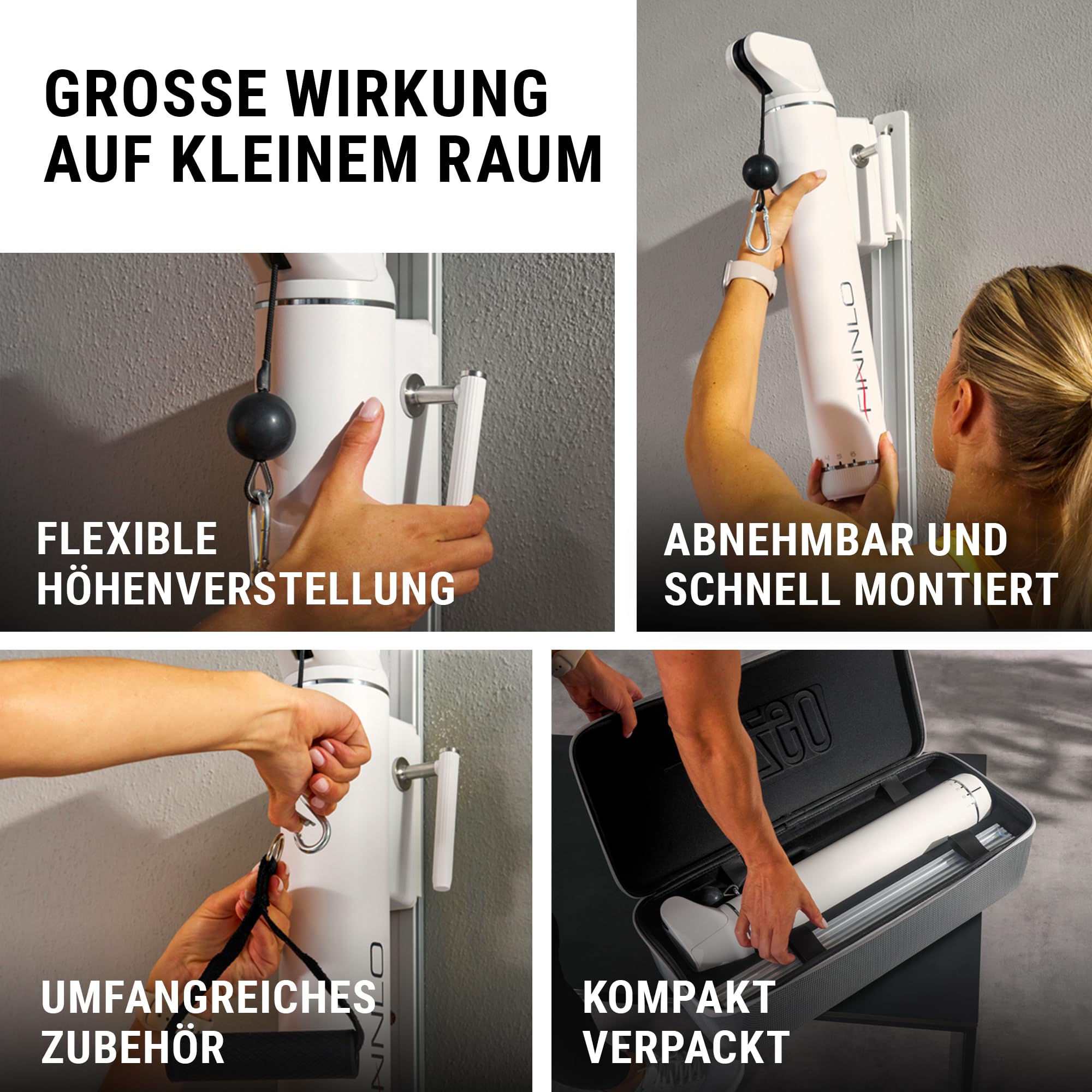 HAMMER Kraftstation Finnlo CablePull, Kabelzugstation, Kabelzug Trainer | Karfttraining Zuhause, 6 Widerstandsstufen, 146 cm Profi-Seilzuglänge, Seilzug 180° Grad drehbar, 9-fach höhenverstellbar