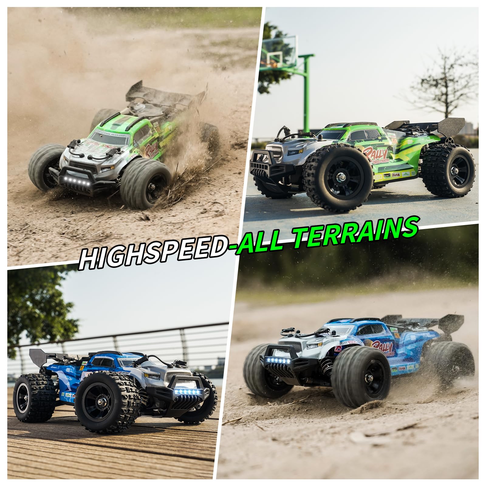 YONCHER 18101 Pro Coche Teledirigido Adulto, 1:18 60KM/H Brushless RC Coche, 4WD Offroad RC Truck,4x4 Crawler con 2 Baterías 50+ Minutos para Niños