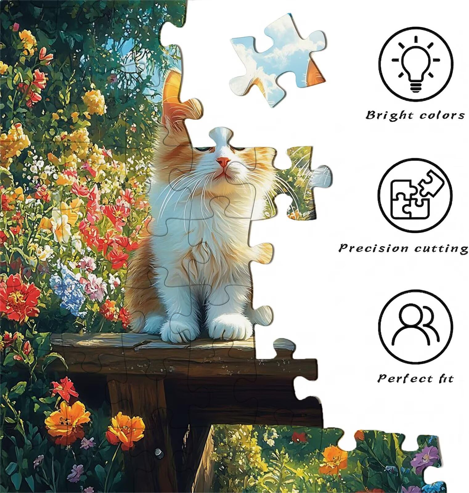 Puzzle 1500 Teile, Holzpuzzle Erwachsene Tier Katze-4 Impossible Klassische Jigsaw Puzzles 87 x 57 cm, Familien Spiel, Puzzle Stressabbau Denkspiel, Puzzle-Liebhaber w0-168