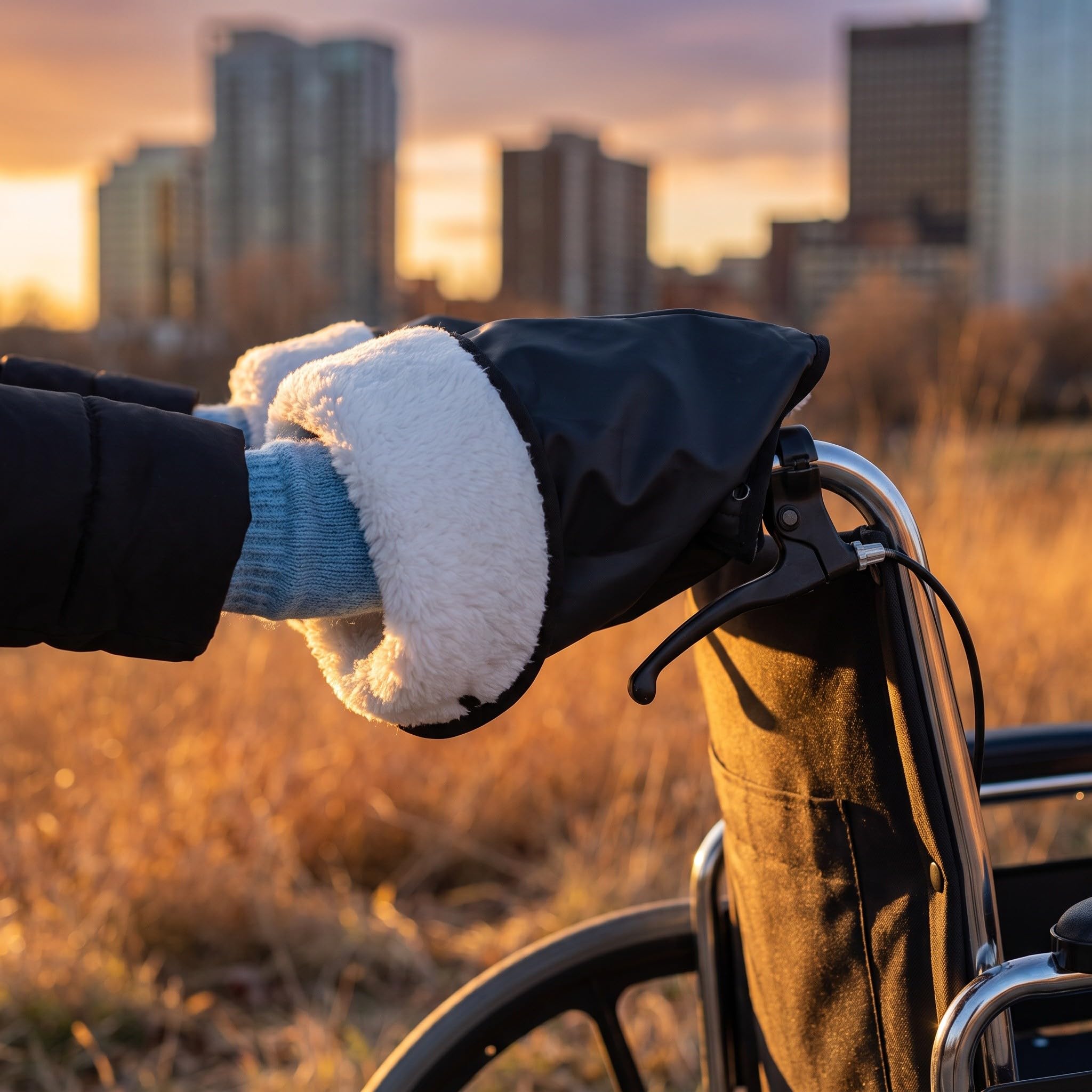 Lurrose 2 guantes de invierno para manillar de silla de ruedas y andador | Guantes calentadores de manos para manillar, ideales para otoño e invierno, para personas mayores y adultos.
