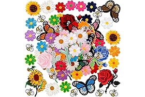 RETON 72 PCS Exquisite Embroidered Iron On Applique Set