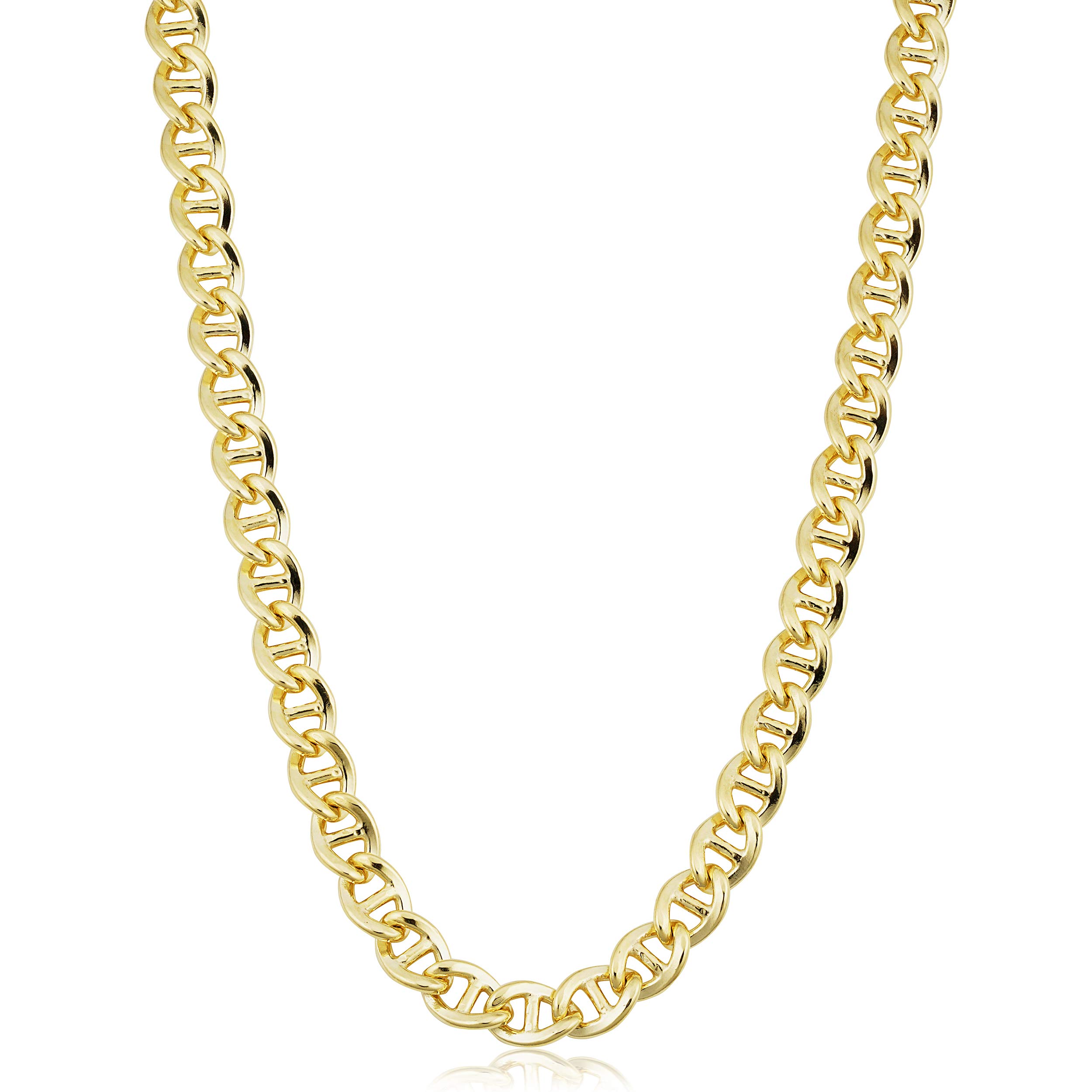 ゴールドリンクチェーンネックレス Amazon | マリナーリンクチェーンネックレス 14Kイエローゴールド張り