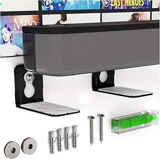 EVEO Universal Soundbar Mount - Sound Bar Mounts Under TV, Soundbar Mounting Bracket Under TV, Soundbar Wall Mount, Soundbar Mount Under TV for Samsung, Bose, Sony, LG, Vizio & More Soundbar Shelf