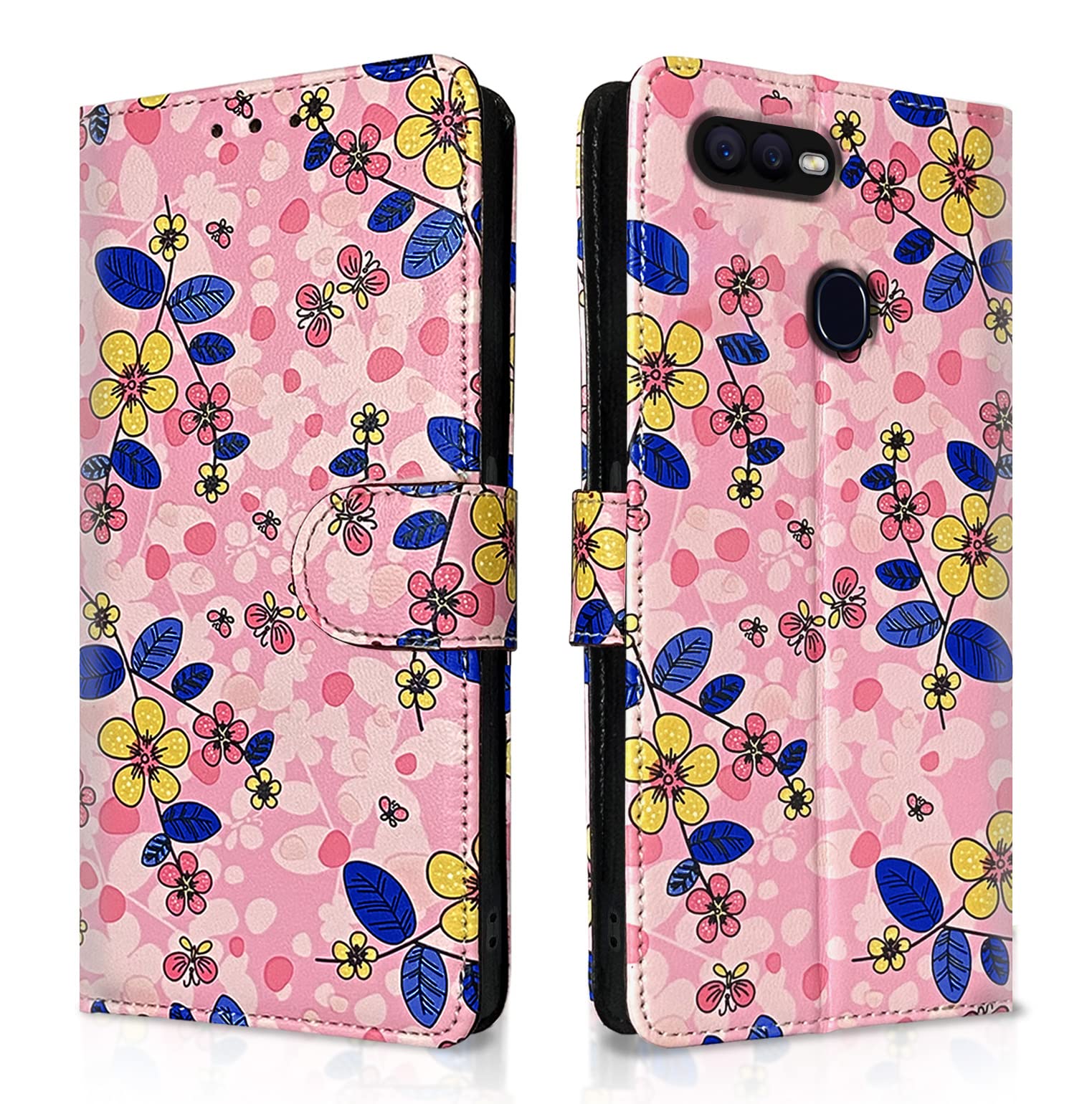 Pikkme Oppo F9 / F9 Pro/AS/Ass /A7 / A11k /A12/ Realme 2/2 Pro/Realme U1 Flip Cover for Girls Leather Finish Inside TPU with Card Pockets Wallet Stand and Shock Proof Flip Case (Pink Flower) (B0C53TZCGH) Amazon Price History, Amazon Price Tracker