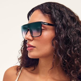 QUAY Oversized Nightfall Medium Non-Polarized Shield Sunglasses for Men & Women, Unisex Shades with UV-Protected Lenses