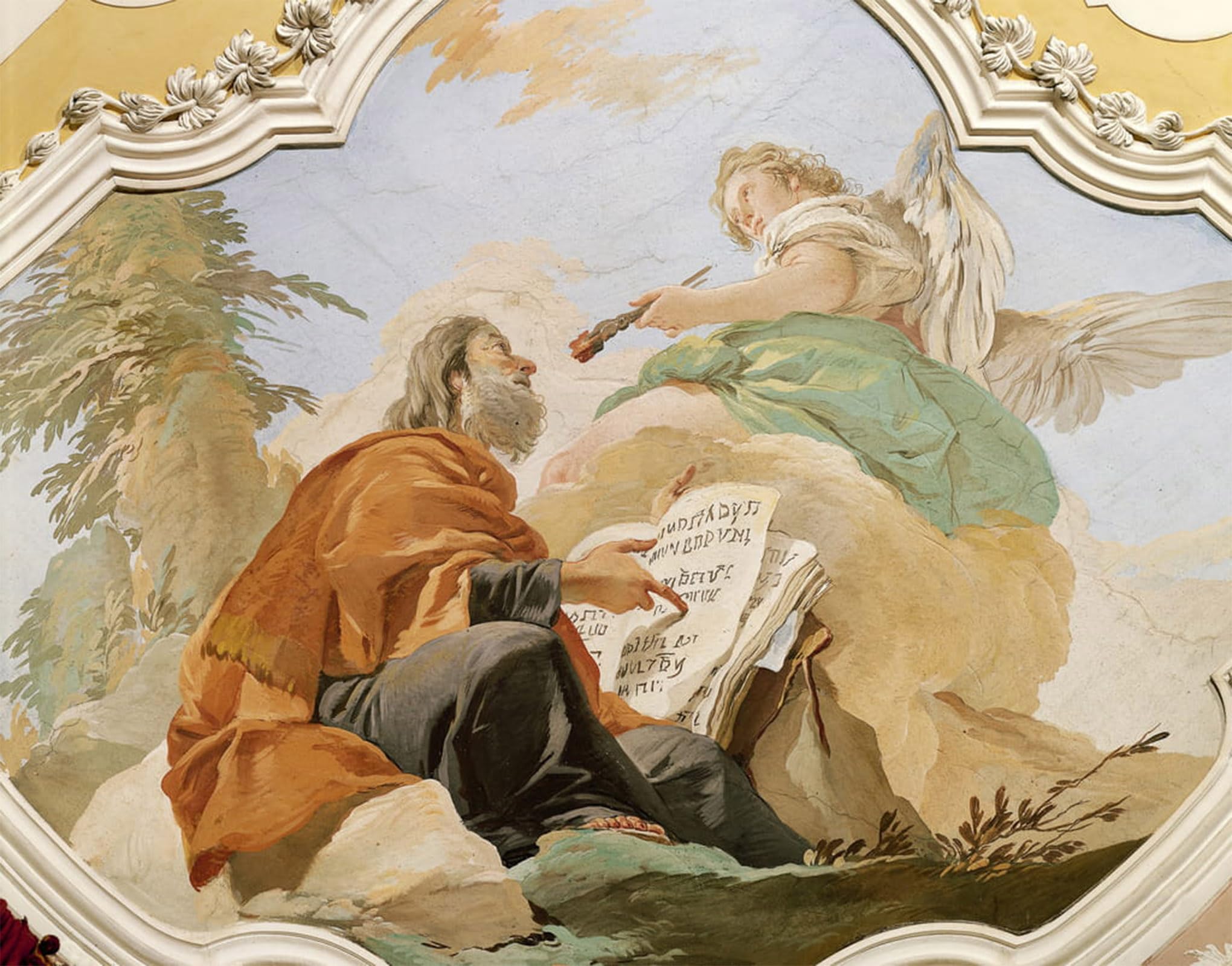 ARTXLXXBN Famous Painting Canvas Artwork Graffiti Print the Prophet Jeremiah by Battista Tiepolo Portrait Canvas Image for Home Decor 60x90cm