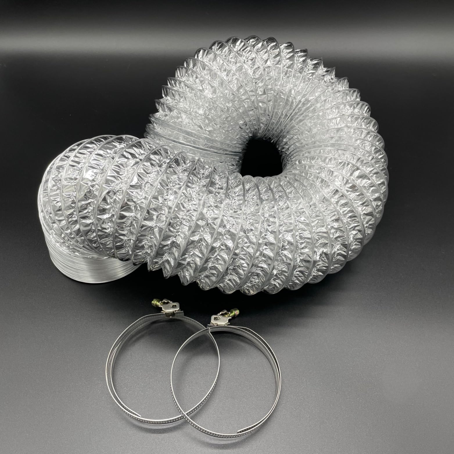 Airtech-Uk Aluminium Ducting  125mm / Dia 5" With 2 Duct Clamps (125mm5 Meter) from B&Q