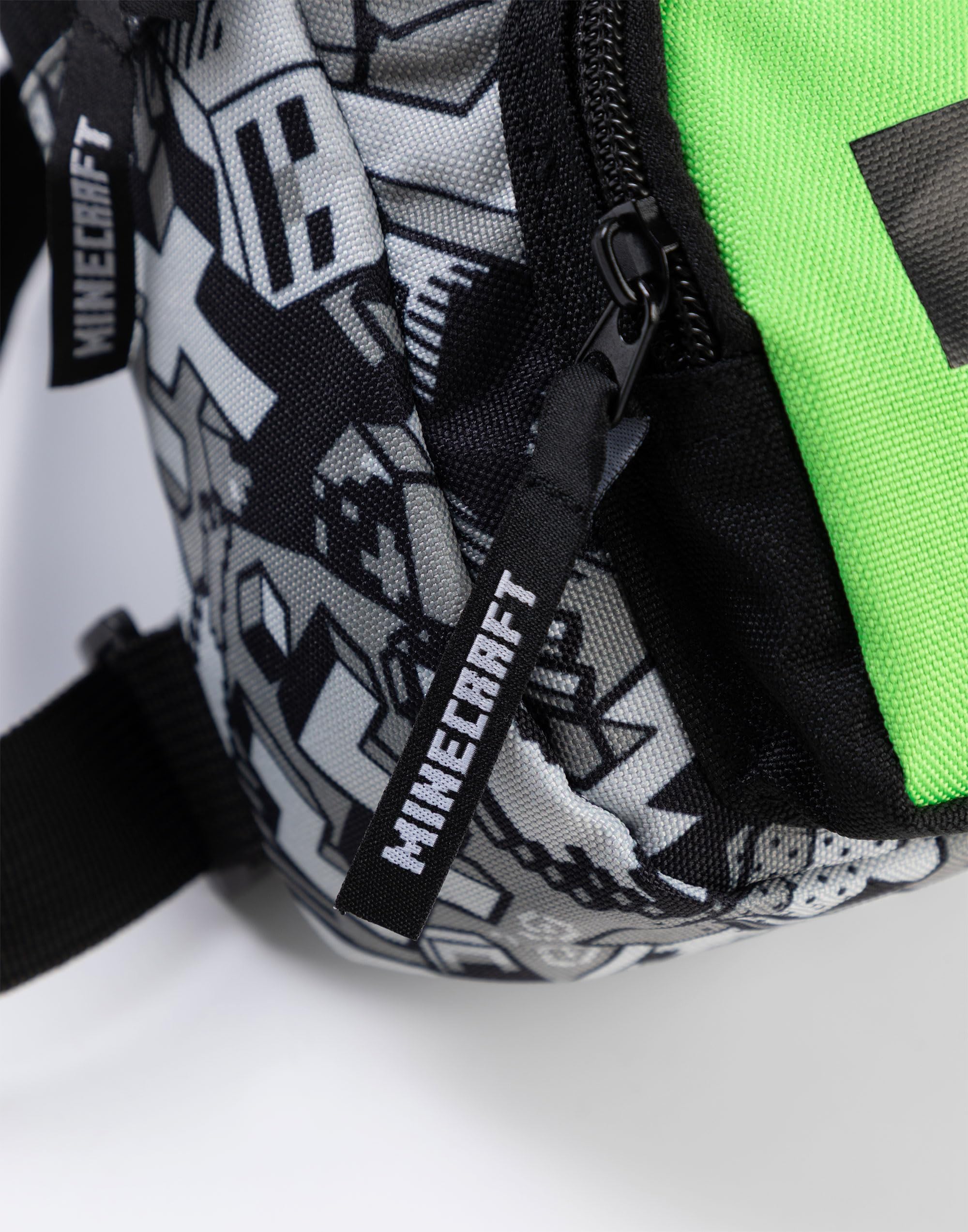 Minecraft Creeper - Bolsa de transporte con cremallera y correa de hombro ajustable para niños, con temática de juego, para jóvenes jugadores