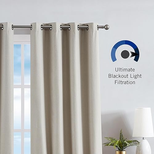 Miniatura 4 de Nautica Cortinas opacas para el hogar, Providence Ultimate Blackout Classics, cortinas térmicas de privacidad para dormitorio o sala de estar, juego