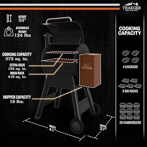Miniatura 2 de Traeger Grills Pro 575 - Parrilla de pellets de madera y ahumador con Wifi, habilitado para aplicaciones, color negro