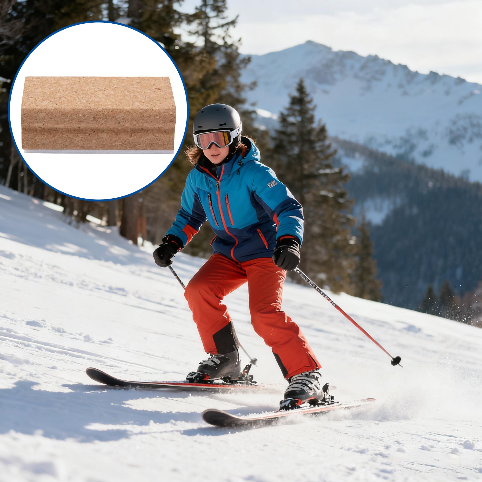 GIONAR Corchos pulidores para snowboard 2 unidades corcho natural con fieltro