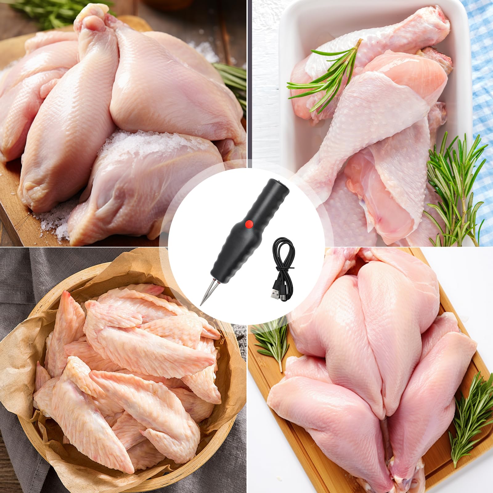 Máquina de extracción eléctrica para aves de corral, extractor de plumas de aves de corral, máquina de extracción rápida de aves de corral, plucker para pollo, pato, ganso, aves, 32 x 11 x 6 cm
