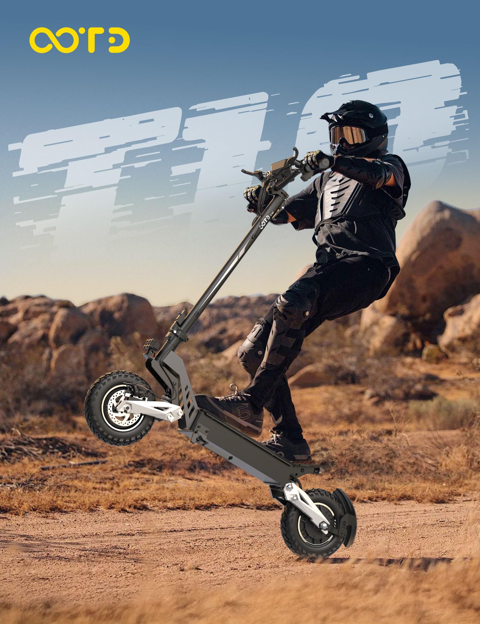 OOTD T10 Trottinette Electrique Adulte, Trotinette Electrique Pliable Max du Moteur 900W et Batterie 648Wh Autonomie 60km, 11 Pouces Tout Terrain Electric Scooter Double Suspension & Écran LCD