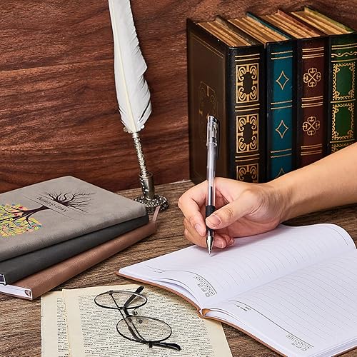 Miniatura 7 de Paquete de 8 diarios de escritura de cuero con árbol de la vida para mujeres y hombres, diario vintage A5, diario inspirador con papel rayado a