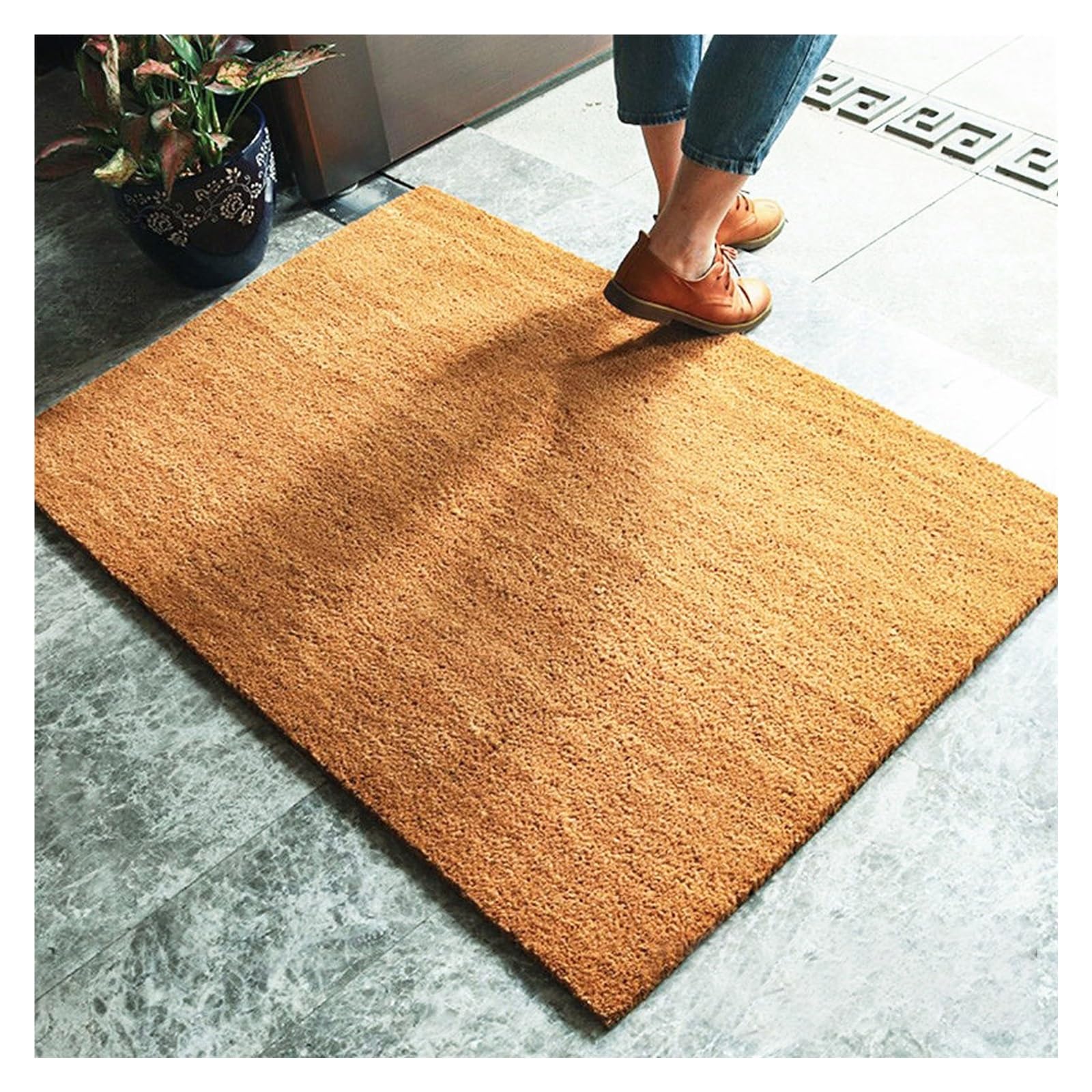 Paillasson Coco Antidérapant Tapis de Sol Porte Entrée Interieur Exterieur