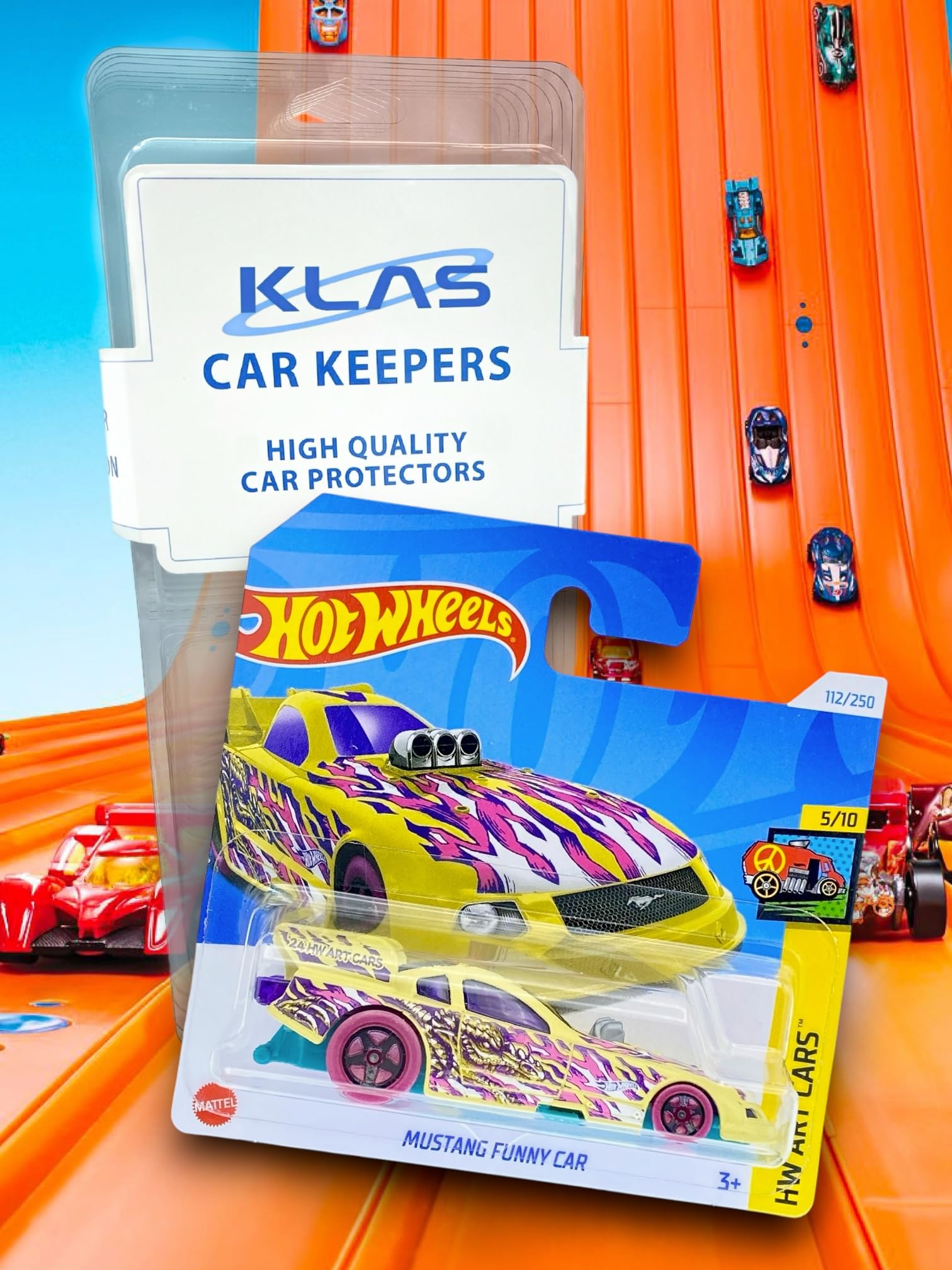 Hot Wheels Mustang Funny Car (Yellow, Purple, Pink & White) 5/10