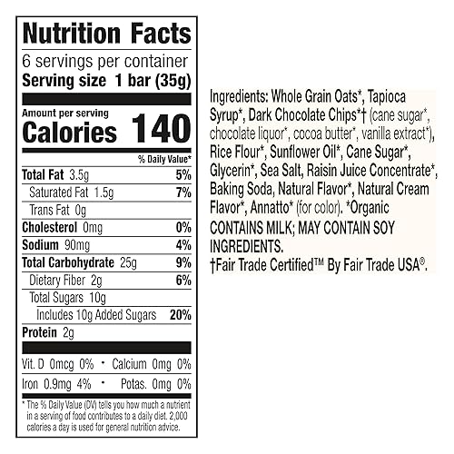 Miniatura 2 de Cascadian Farm Barras de granola masticables con chispas de chocolate orgánicas, 7.4 onzas, 6 unidades