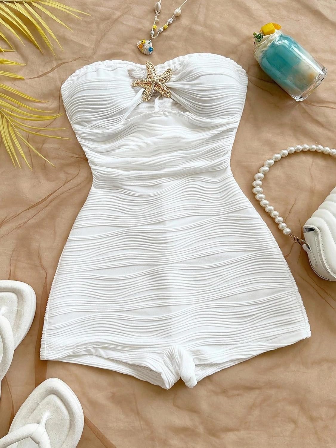 Rompers for Women Summer 2026 Knit Jumpsuit, For Party Beach, Cruise, Afternoon