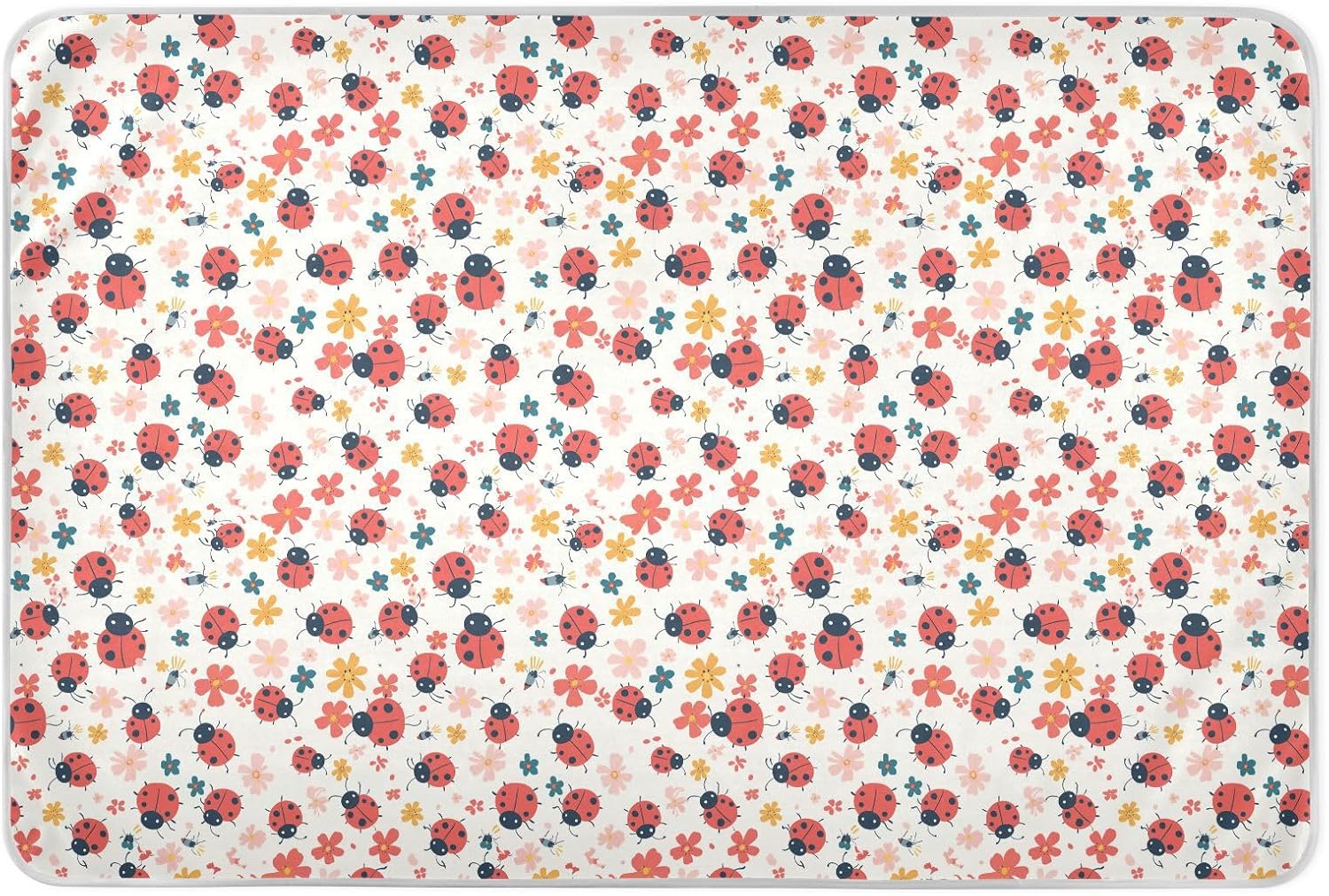 Insect Safari Minimalist Flowers Extra Large Resuable Bed Underpads Soft Absorbent Pads for Bed Cute Cool Toddler Bedding Products for Kids Bedwetting , 52" L x 34" W