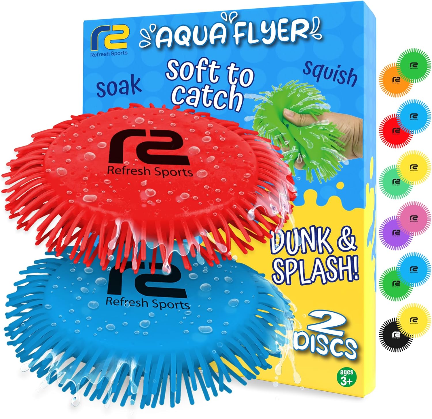 Beach Games Flying Disc Pool Toy: 2 Pack Water Discs for Kids – Soaks The Target On Impact – Best Outdoor Swimming Pool Toys for Kids – Fun Beach Games & Soft Toy Water Toys Ages 4-8 8-12