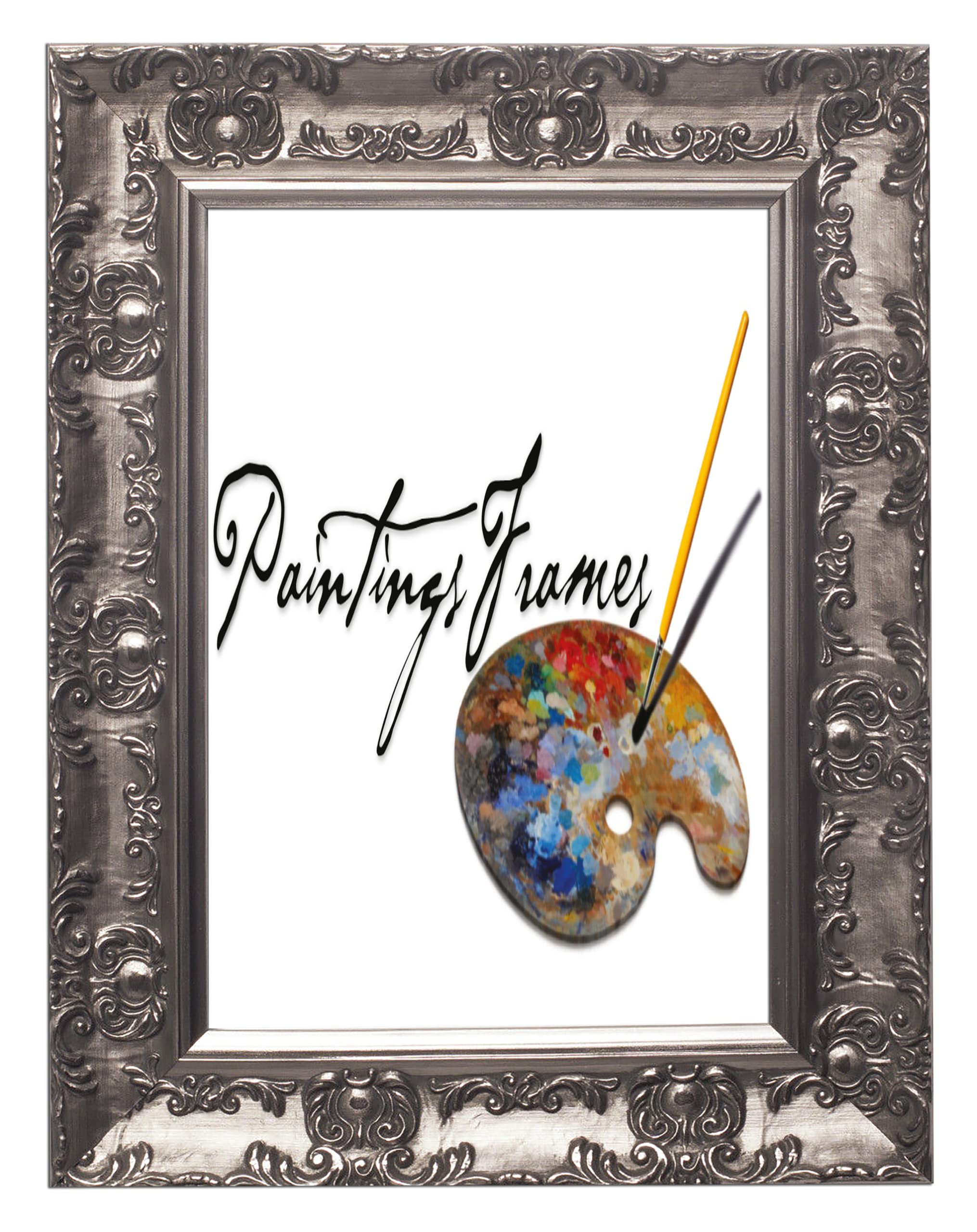 Paintings Frames WIDE Ornate Shabby Chic Antique swept Gun Metal/MUSE Picture/Photo/Poster frame – Ready to hang - With a High Clarity Styrene Shatterproof Perspex Sheet – Gun Metal - A1