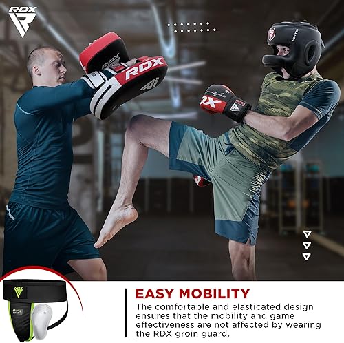 Miniatura 3 de RDX Protector de ingle para hombres, boxeo de kickboxing MMA Muay Thai Sparring Guard, ventilado ajustable, correa de jockstrap Taekwondo Karate,