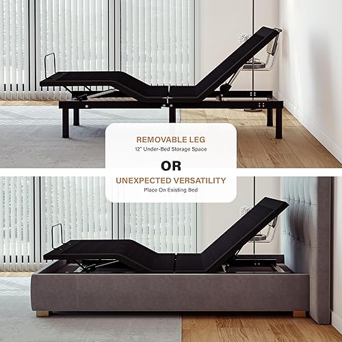 Miniatura 5 de MLILY Base de cama ajustable individual XL con control remoto inalámbrico inclinación de cabeza y pie independiente montaje de 5 minutos puertos USB