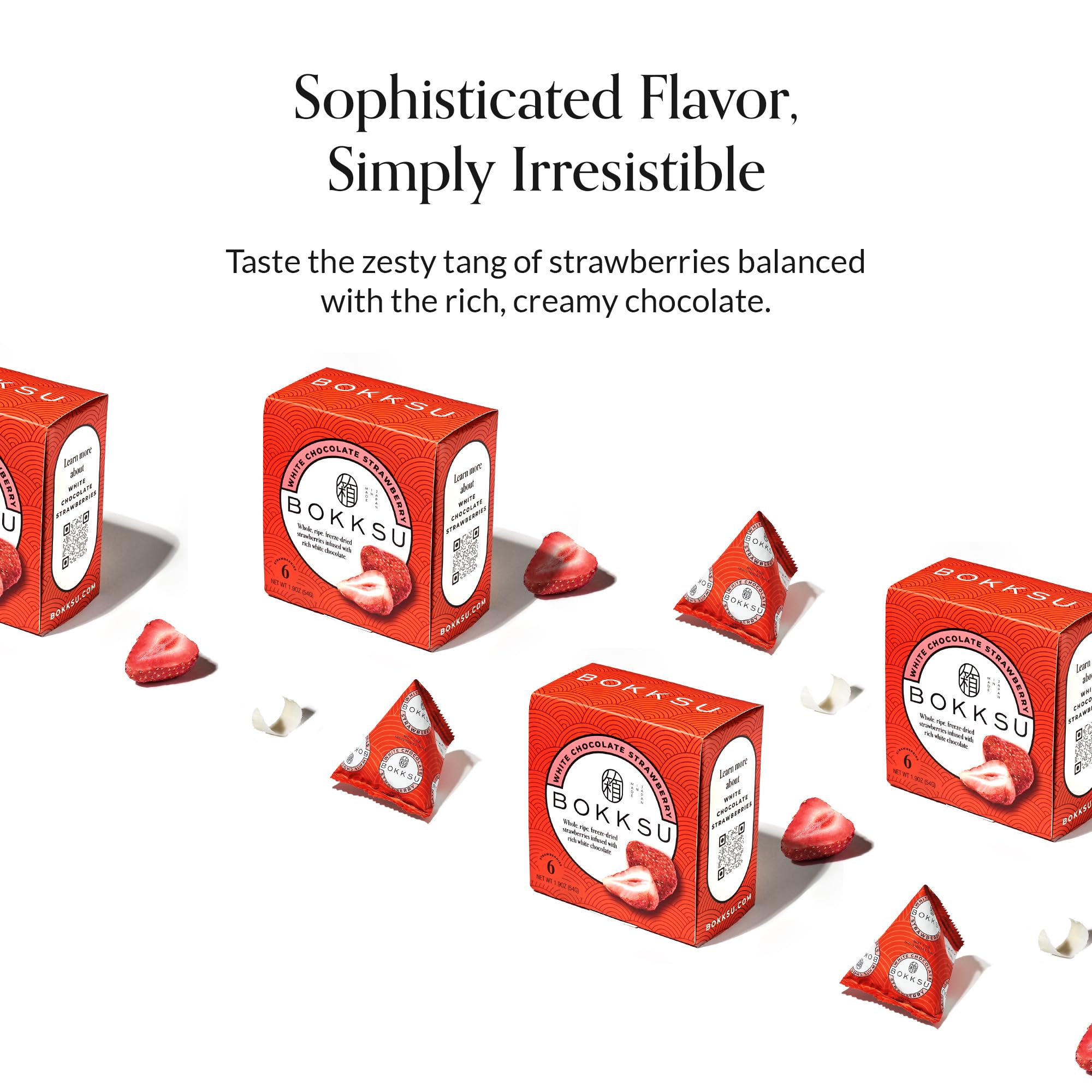 Bokksu White Chocolate-Infused Freeze Dried Strawberries 6-Piece Box () - Authentic Japanese Individually Wrapped Freeze Dried Strawberry Fruit Snacks in Elegant Gift Box: 4-Pack