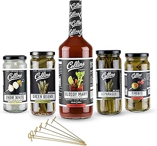 Collins Ultimate Bloody Mary Kit, Vodka Cocktail Mix, Stuffed Olives and Garnishes, Drink Picks, Home Bar Accessories, Hom...
