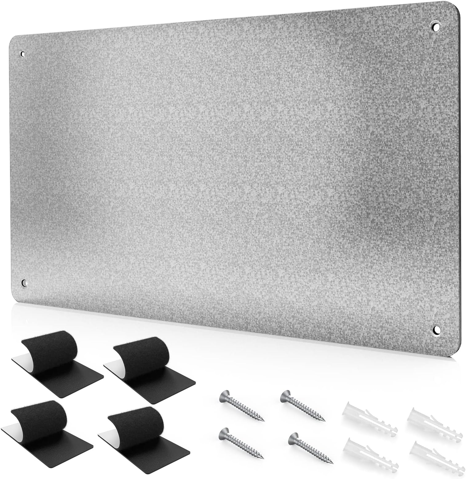 17.7" x 11.8" Metal Magnetic Board - Magnet Bulletin Board to Display Magnetic Letters Numbers Animal, Poetry, Spice Jars, Notes, Photos, Suitable for Wall, Refrigerator, Cubicle, Cabinet