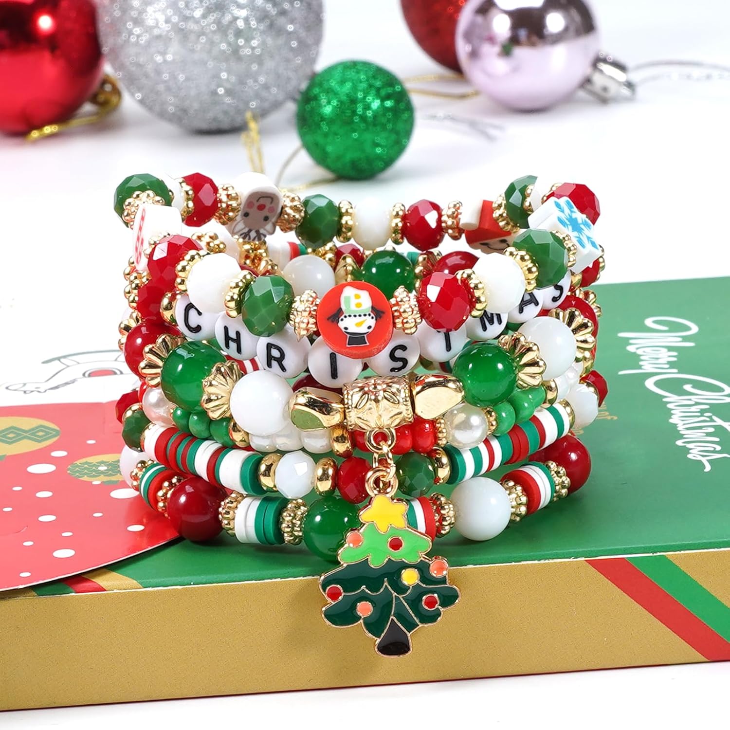 Ardorchid Halloween Bracelets for Women Pumpkin Ghost Steleton Bat Skull Beaded Stackable Stretchy Bracelet Rugby Thanksgiving Christmas Heishi Bracelets - Image 4