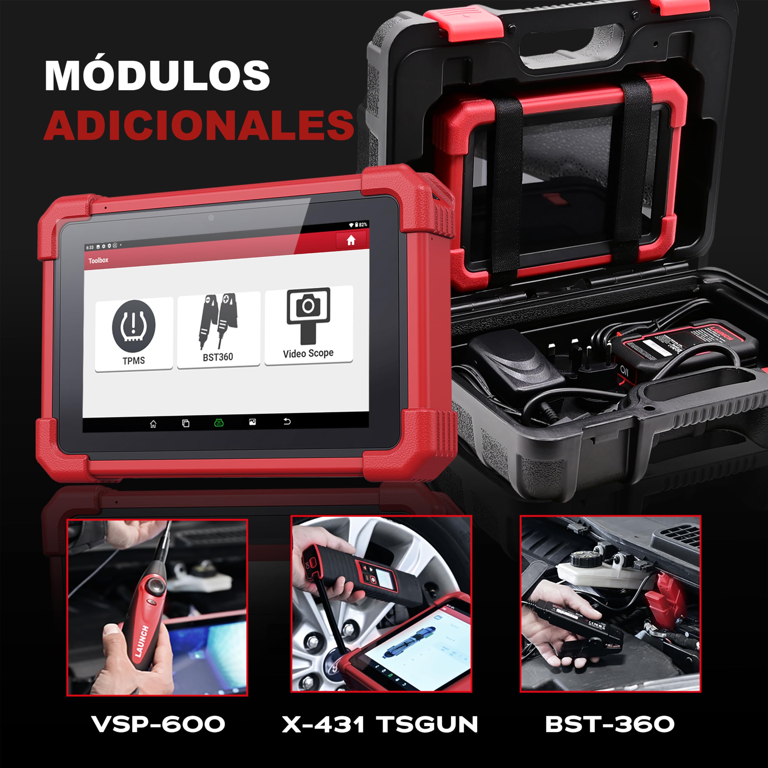 Launch CRP 919 MAX, Dispositivo OBD2 para diagnóstico de Autos, Lee Errores y Sistemas de Todas Las Marcas, con 31+ Funciones como Aceite, EPB, DPF, batería, codificación ECU y CANFD DoIP. | Codificación ECU, +35 Funciones, Diagnóstico Total, Pruebas Acti