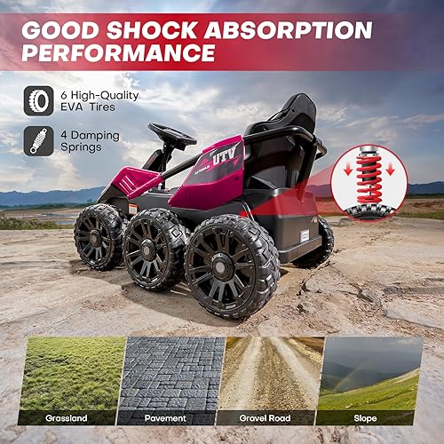 Miniatura 3 de Teoayeah Auto de paseo de 24 V para niños, juguete de paseo de 4 x 75 W, 5.9 mph, UTV eléctrico conmutable 2WD4WD con control remoto para padres, 6