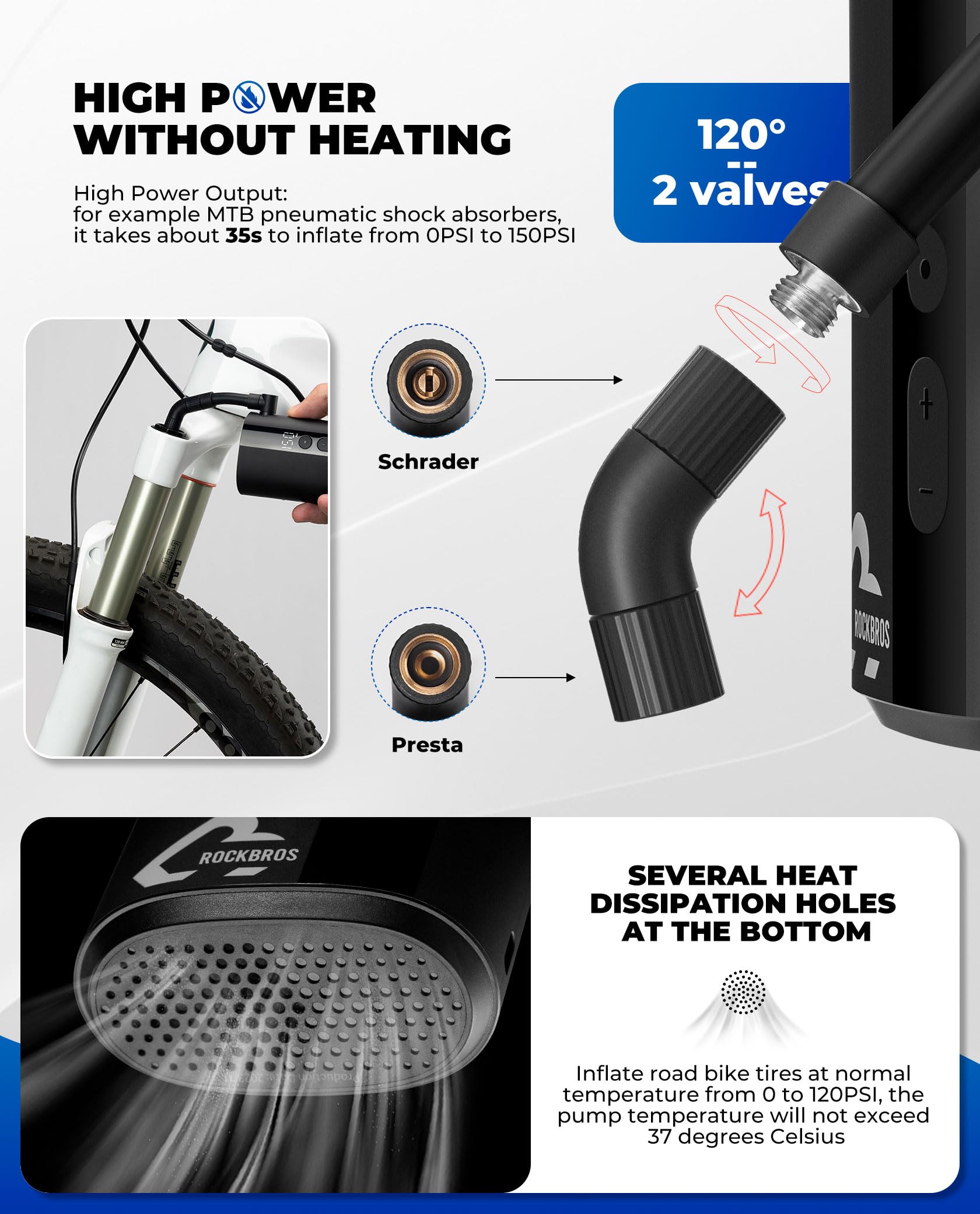 Compressore Aria Portatile Auto Pompa Aria Elettrica Wireless Ricaricabile 150PSI - Per Pneumatici Auto, Bici, Gonfiabili, Batteria 6000mAh, Portatile Pompa Elettrica Batteria 6000mah - Foto 6