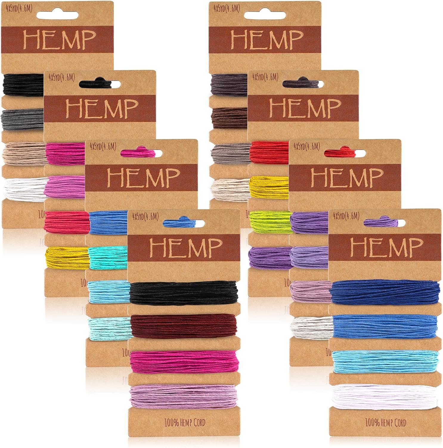 32 Colors Thread Cord for Jewelry Making - Natural Hemp Cord for Bracelets 1mm, Bright Flax String Cord, Colorful Twine Cord Rope String, for Handmade Craft Keychains Making Accessories