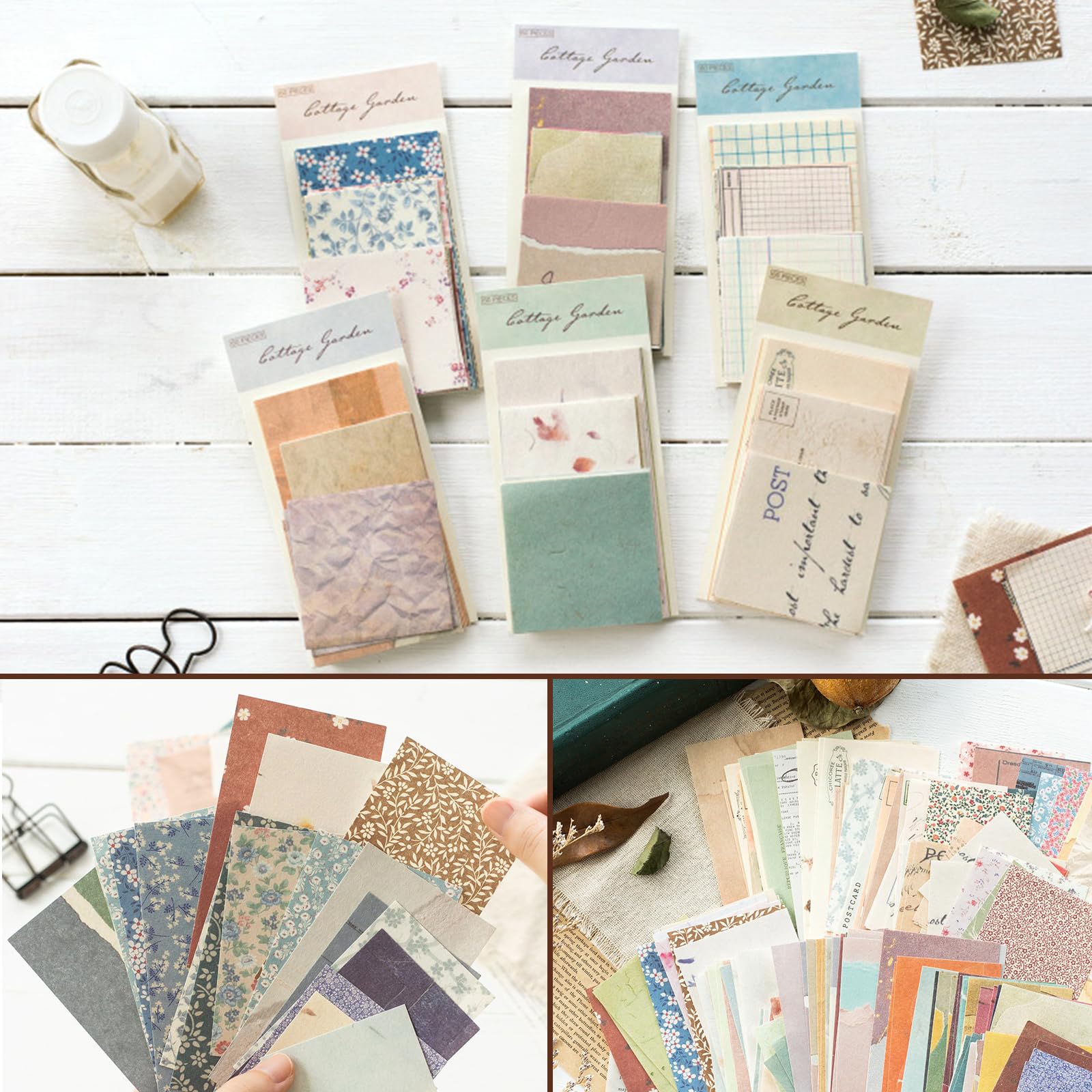 Amazon.com: 565 Pcs Vintage Scrapbook Paper Kit, Scrapbook Paper