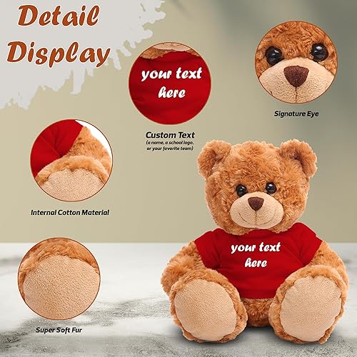 Miniatura 10 de Plushland Oso de peluche de 11 pulgadas, regalo personalizado para el día de la madre, San Valentín, graduación, cumpleaños (oso ocha, azul marino)